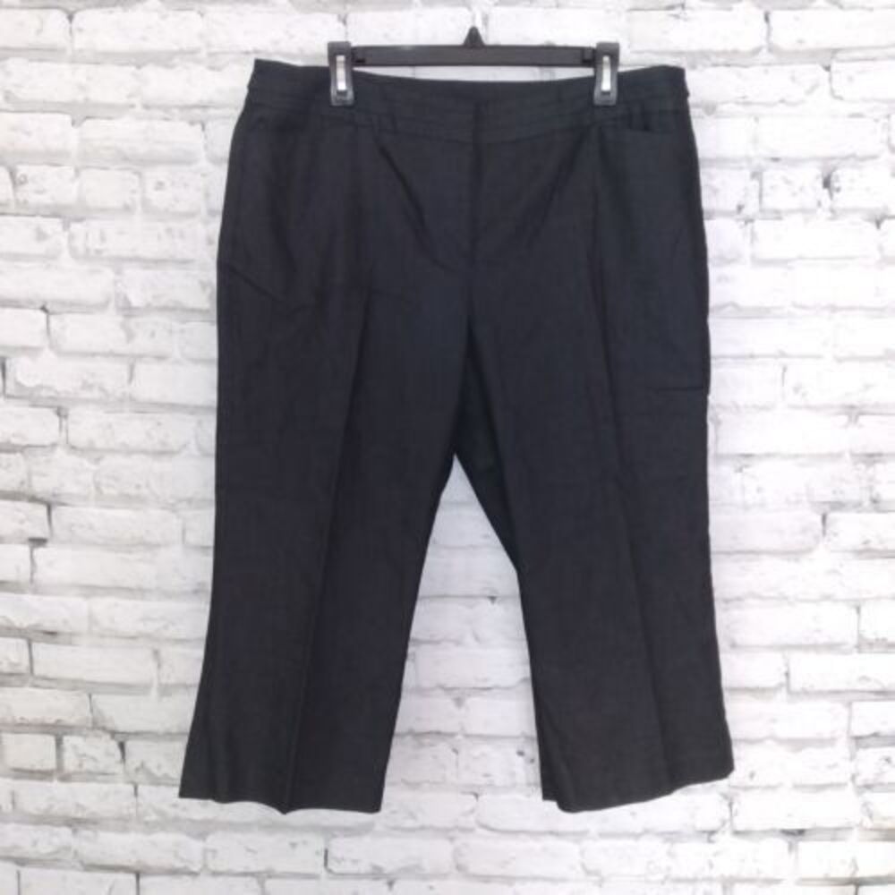 New York & Company Pants Womens 14 Black Cropped Pockets Stretch Dress Capri